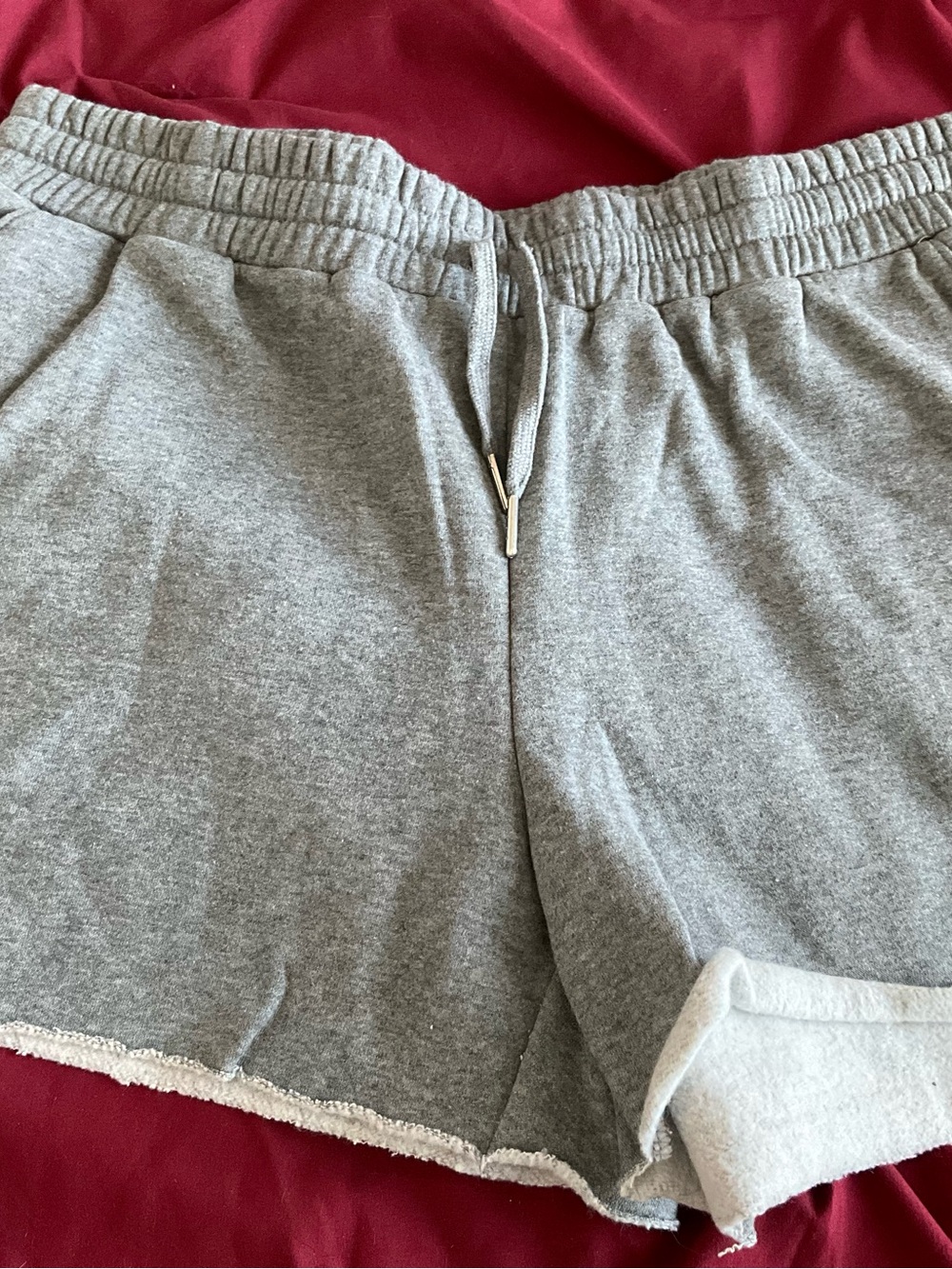 Maurices Gray Fleece Athletic Shorts with Drawstring